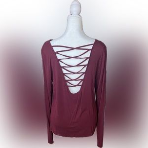 Criss Cross Plunge Back Blouse